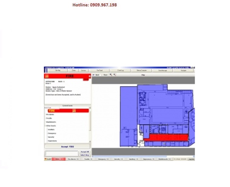 Board đồ họa từ 5-8 tủ FireNet quản lý trên 01 máy vi tính HOCHIKI GUS5-8