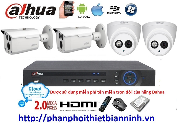 Camera dahua trọn bộ 2.0MP (DVR 4 kênh cao cấp)