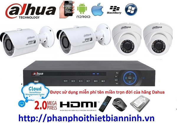 Camera dahua trọn bộ 2.0MP (DVR 4CH cao cấp)