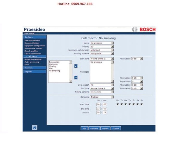 Phần mềm PRAESIDEO cho PRS-NCO-B Bosch PRS-SW